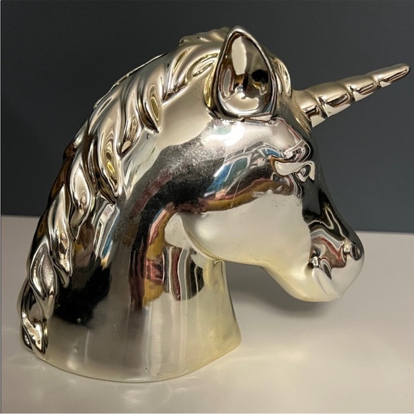 Unbranded Gold Unicorn Head Piggy Bank - Picture 4 of 9